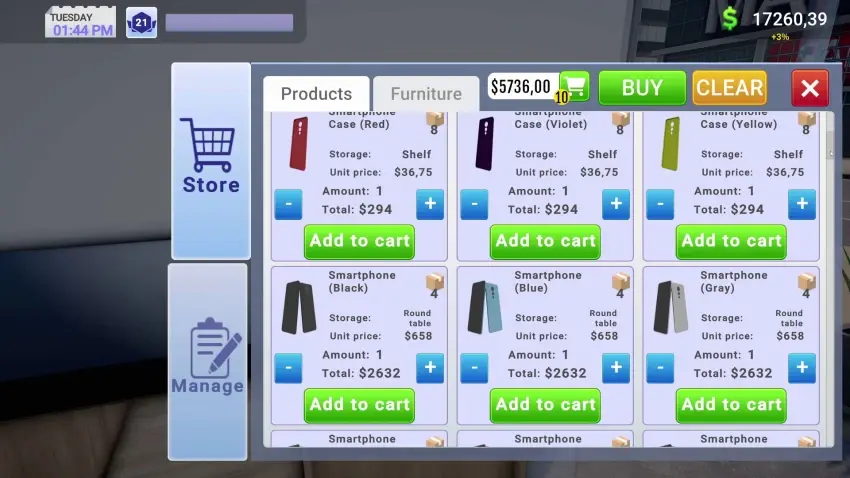 Electronics Store Simulator — لقطات الشاشة