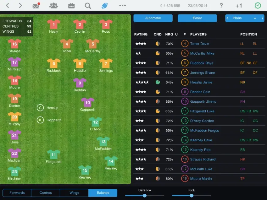 Pro Rugby Manager 2015 — Ekran görüntüleri