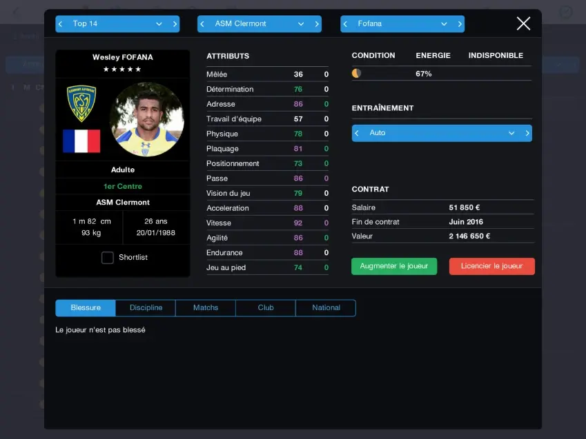 Pro Rugby Manager 2015 — Ekran görüntüleri