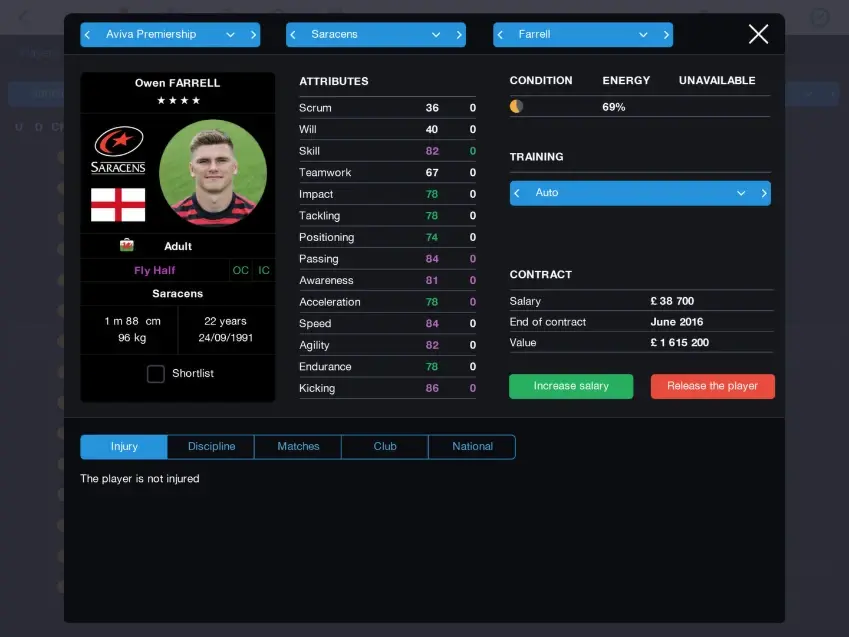 Pro Rugby Manager 2015 — Ekran görüntüleri